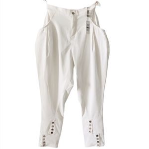 Drop-Crotch White Pants Sz S